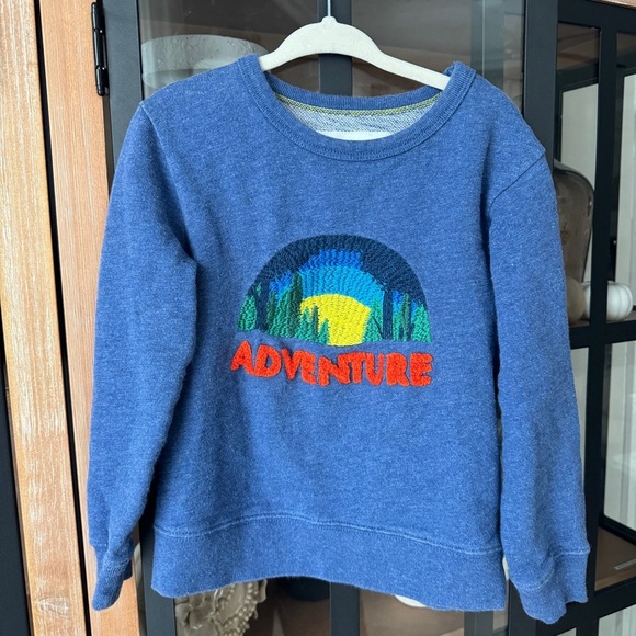 Mini Boden embroidered sweater toddler boys textured terry adventure crewneck - Picture 2 of 7